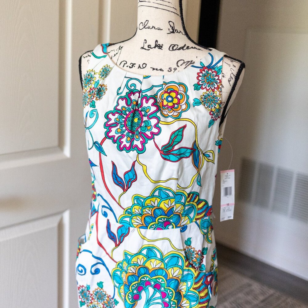 Nine West Sleeveless Paisley Print dress with Pockets! size 10 - Picture 8 of 9